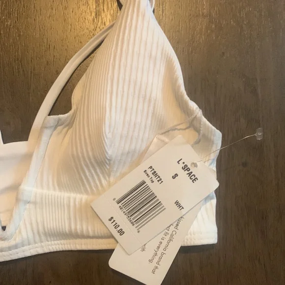 NWT L*Space Women's Siren Bikini Top White - Picture 7 of 16
